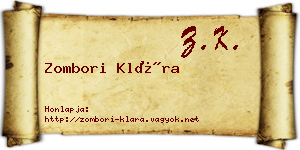 Zombori Klára névjegykártya